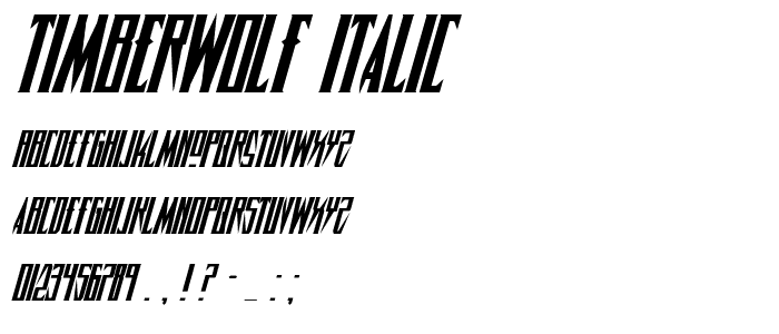 Timberwolf Italic police